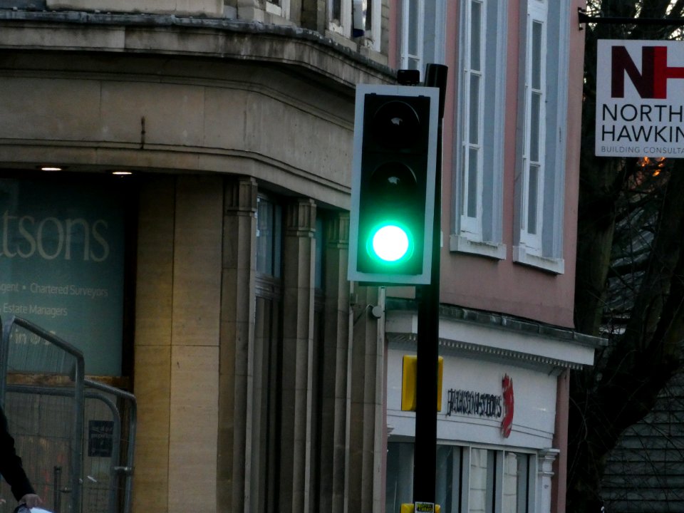 New traffic light on Bank Plain, Norwich