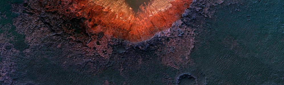 Mars - Scoured Bedrock on the Floor of Eos Chasma photo