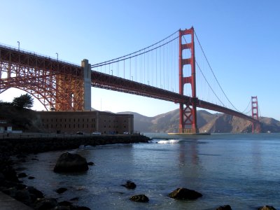 Golden Gate Bridge and Fort Point (where Madeleine jumped in the bay in Vertigo)