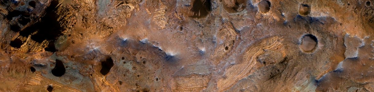 Mars - Bedrock Blocks in a Large Crater inside Becquerel Crater photo