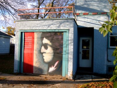 Blood on the Tracks garage painting, Bob Dylan's boyhood home (since removed)