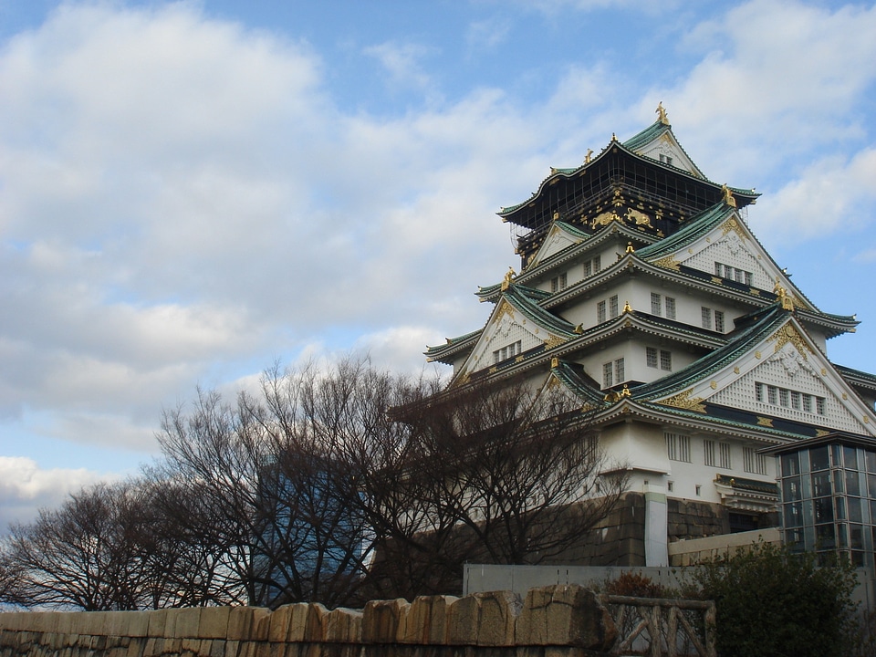 Osaka castle castle sky