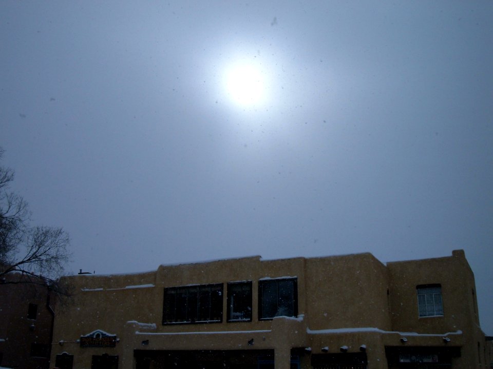 Hiding Sun in Snowstorm