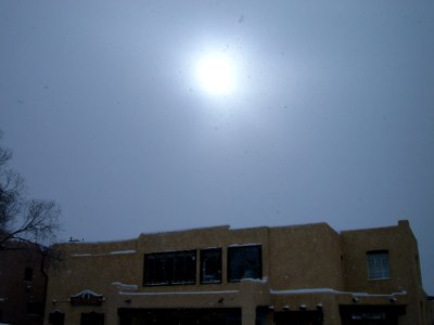 Hiding Sun in Snowstorm