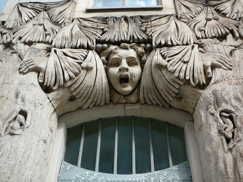 Building stucco ornaments parts of the building