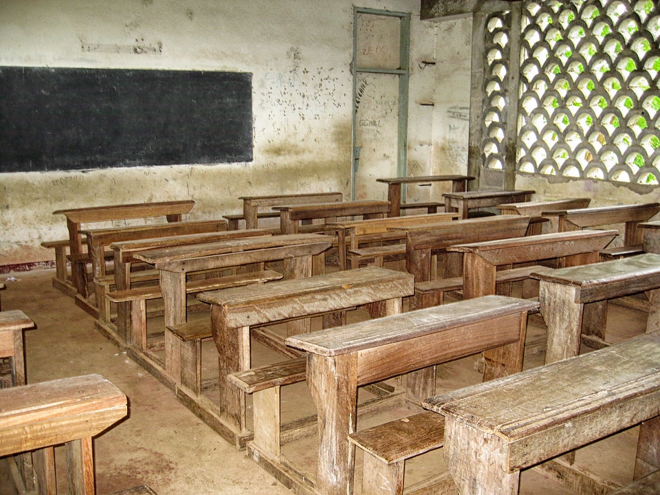 Desks benches inside photo