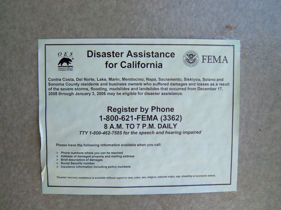 Disaster Assistance for California