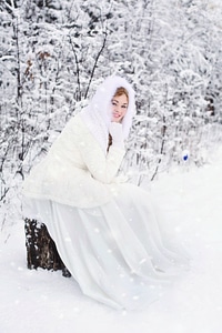 Laughing girl winter photo