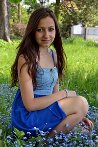 Dress blue portrait photo