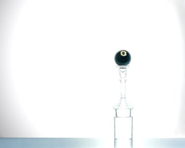Tall Candlestick with Eight Ball