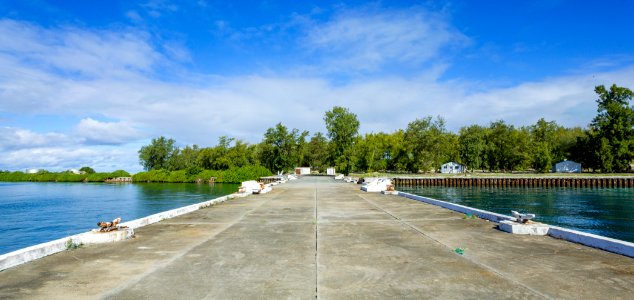 One of the piers in Midway's harbor