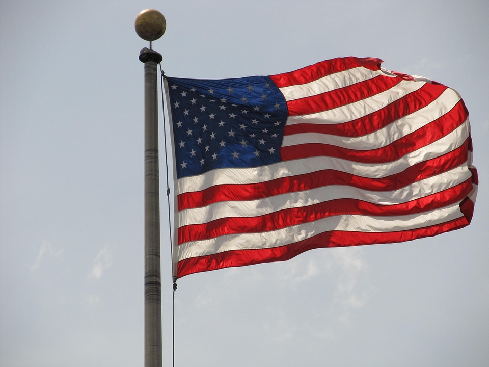 Stars and stripes patriotism flapping