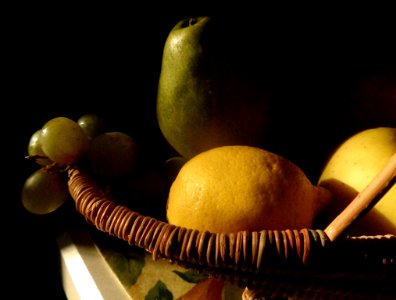 Fruit Still-Life With a Lemon and a Pear photo