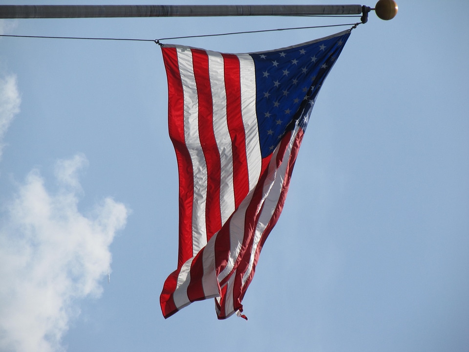 Stars and stripes patriotism flapping