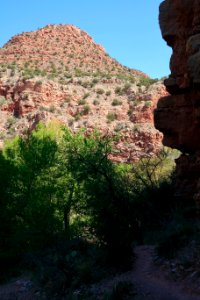 Steep canyon walls, distant heights, and shade!