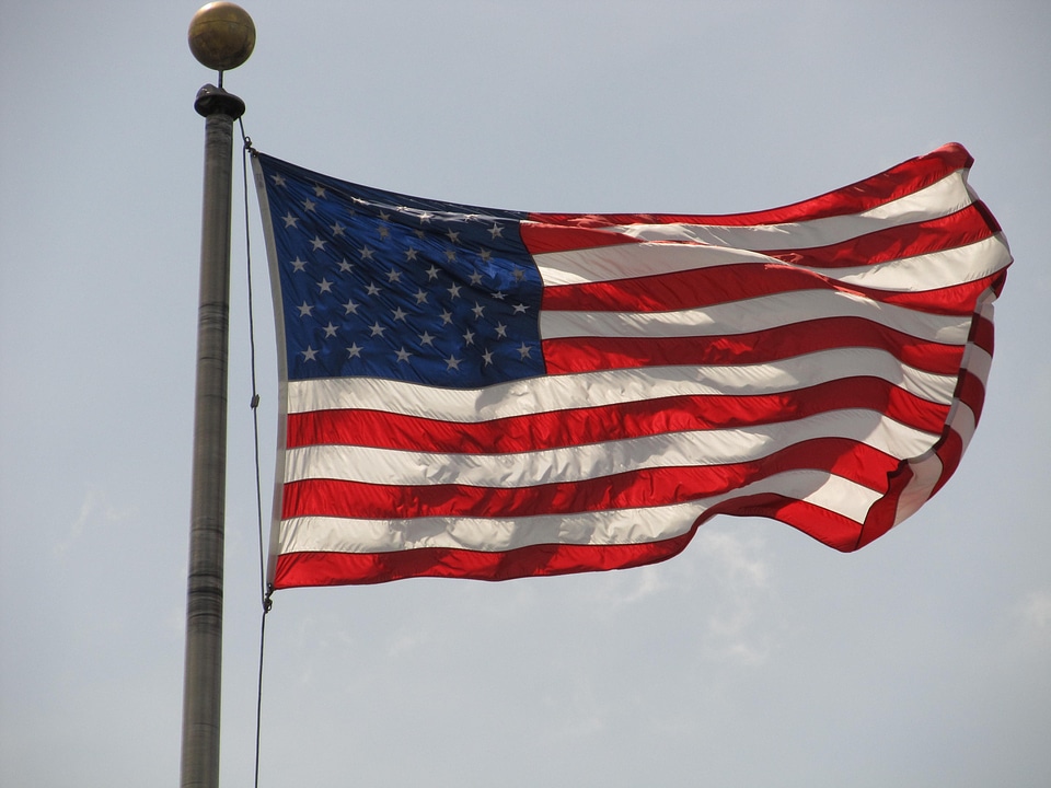 Stars and stripes patriotism flapping