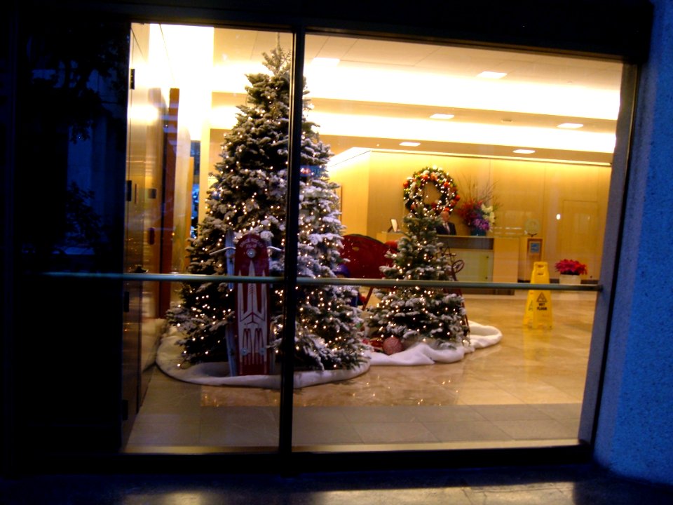 Christmas Tree in Transamerica Pyramid Lobby
