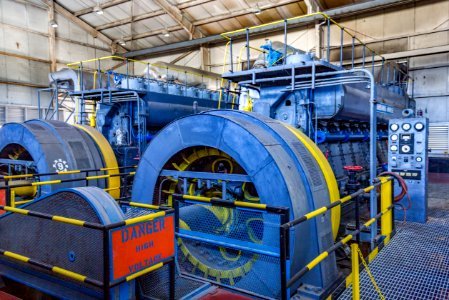 Old electrical generators in Midway's power plant photo