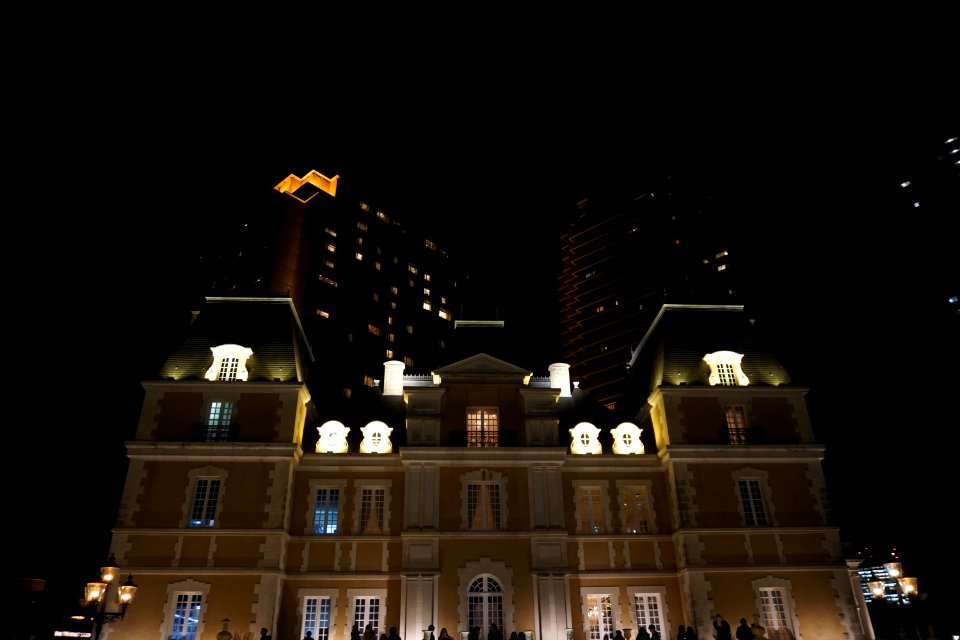 illuminated mansion