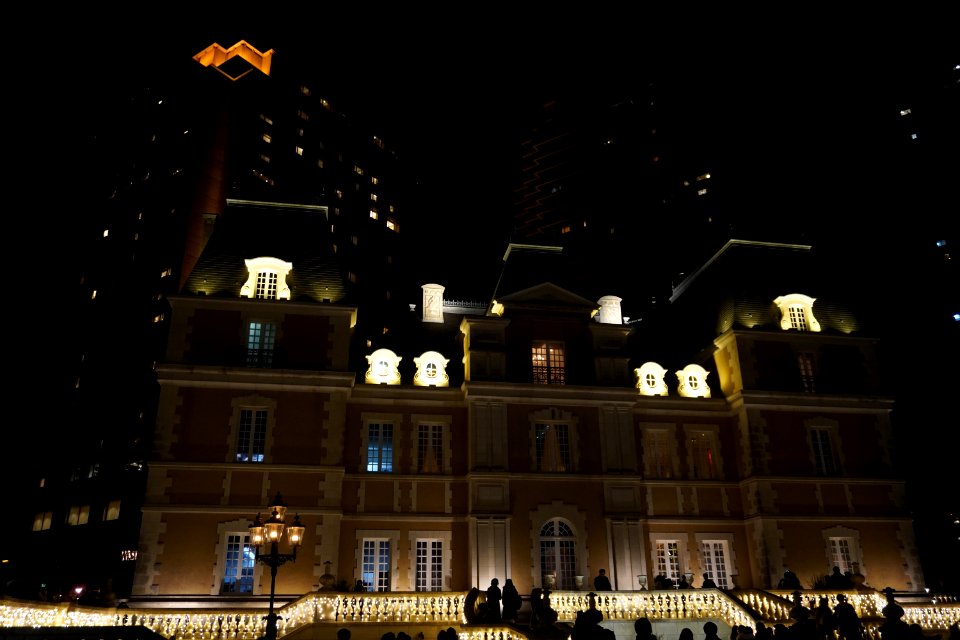 illuminated mansion