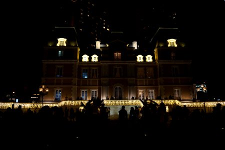 illuminated mansion photo