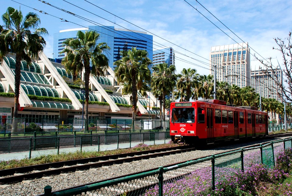 trolley at convention center from sdcc