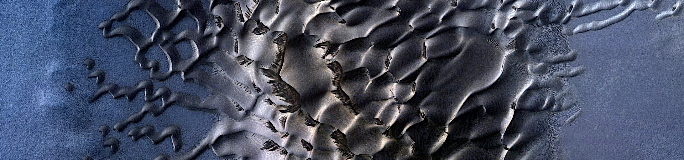 Mars - Dunes and Frost in Crater