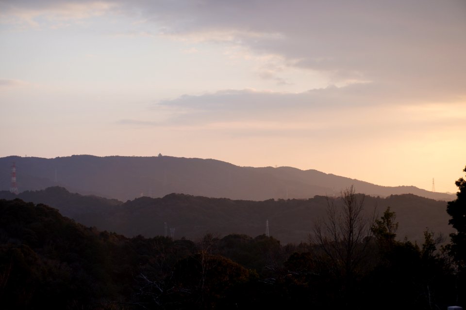 Mountain with sunset