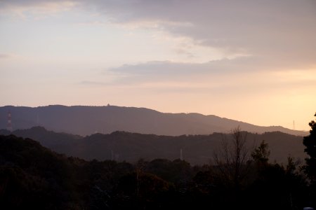 Mountain with sunset photo