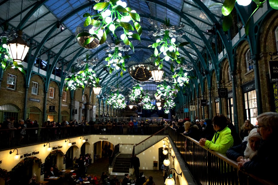 Christmas lights at the Apple Market