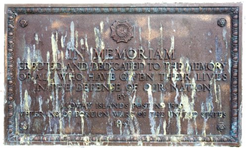 Memorial to veterans of foreign wars at Midway Atoll
