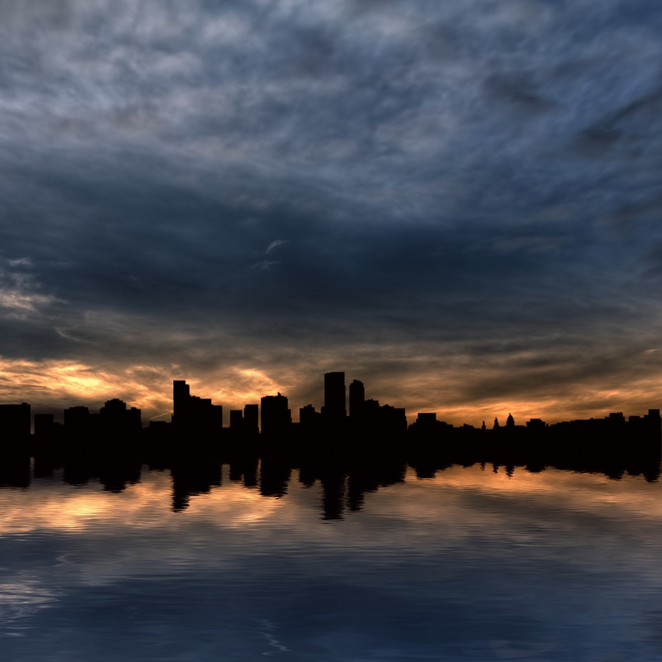 Water horizon sunrise