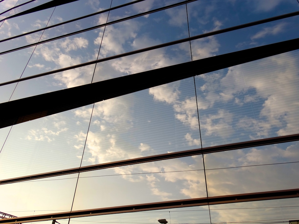 Architecture sky glass front