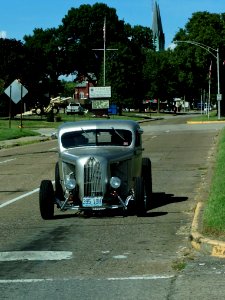 Street-Rod at a Crosswalk