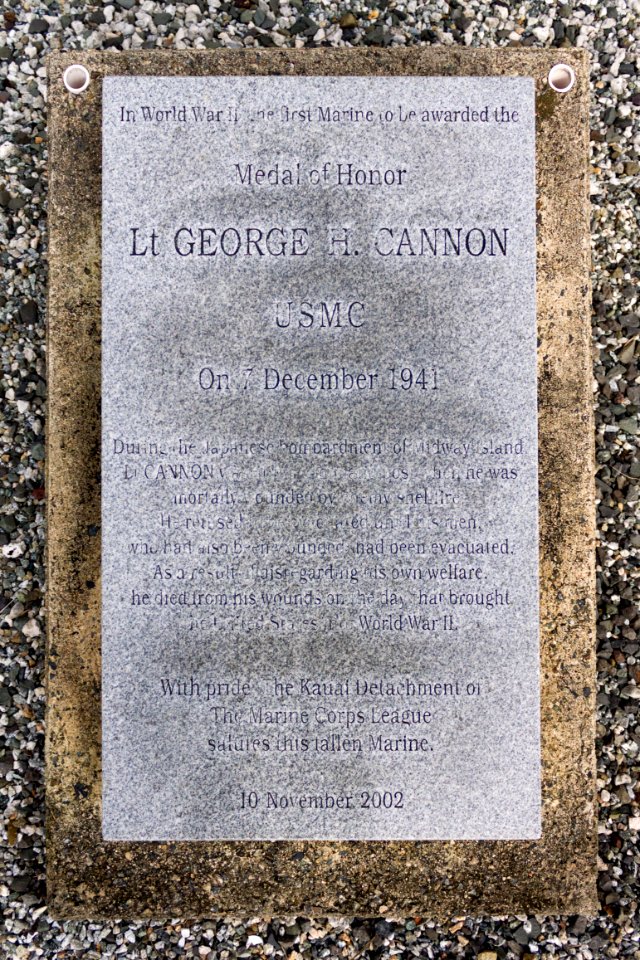 Lt. George H. Cannon Medal of Honor plaque on Midway Atoll