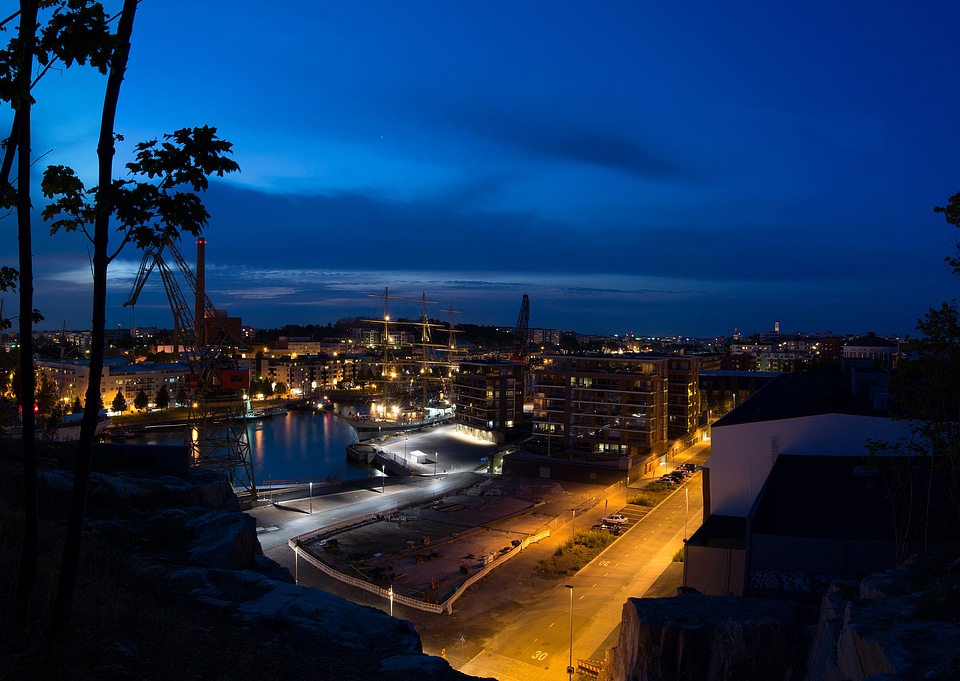 Sailing ship river port