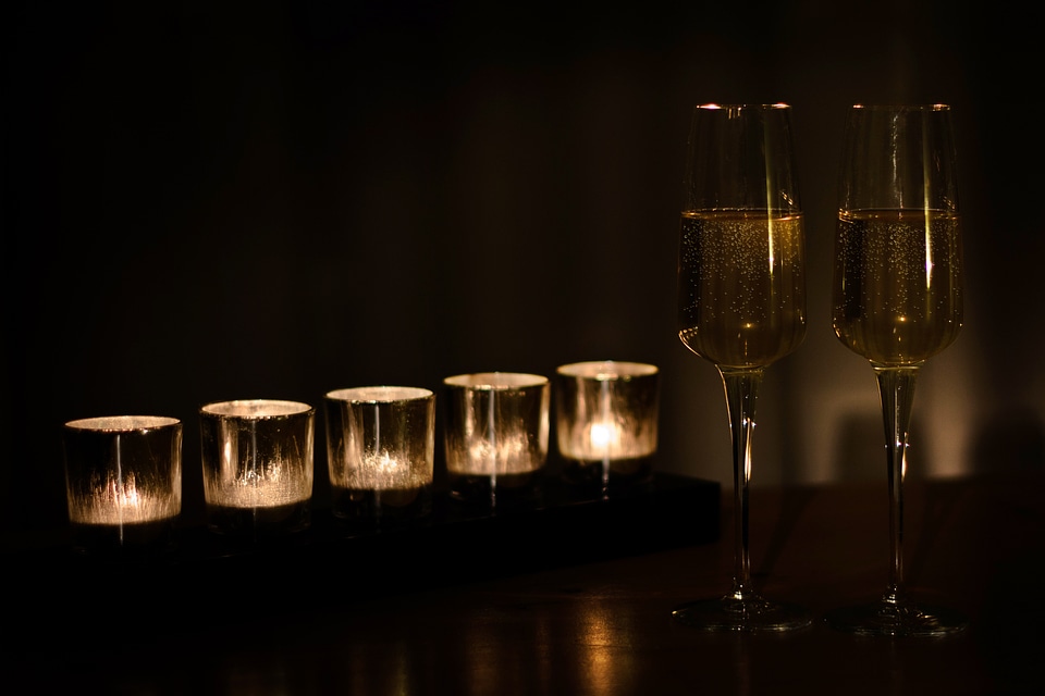 Drinking toast glass