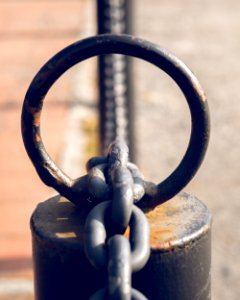 Rusty chain fence photo