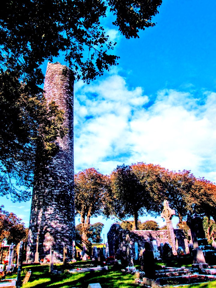 MONASTERBOICE CEMETERY-ROUND TOWER.......