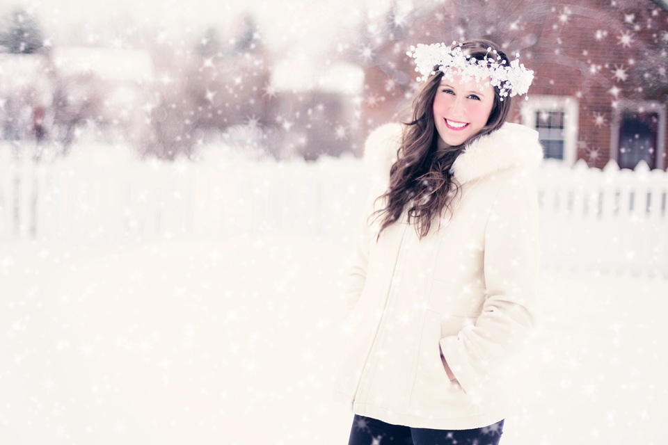Portrait snowflakes smiling