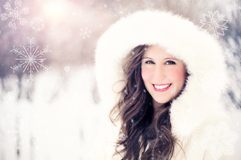 Portrait snowflakes smiling