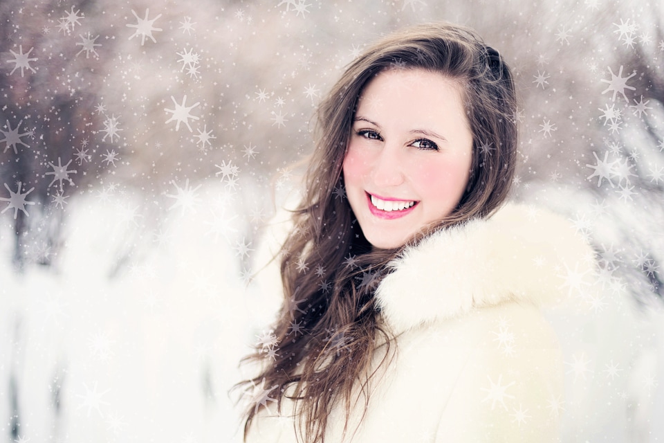 Portrait snowflakes smiling