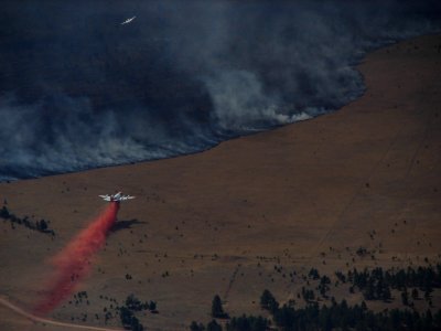 Airtanker firefighting operations photo