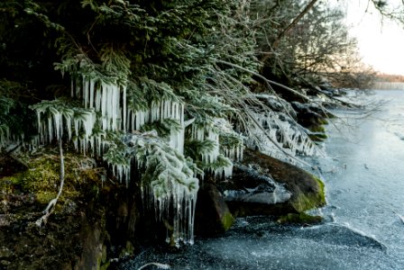 Icicle formations at näsijärvi.