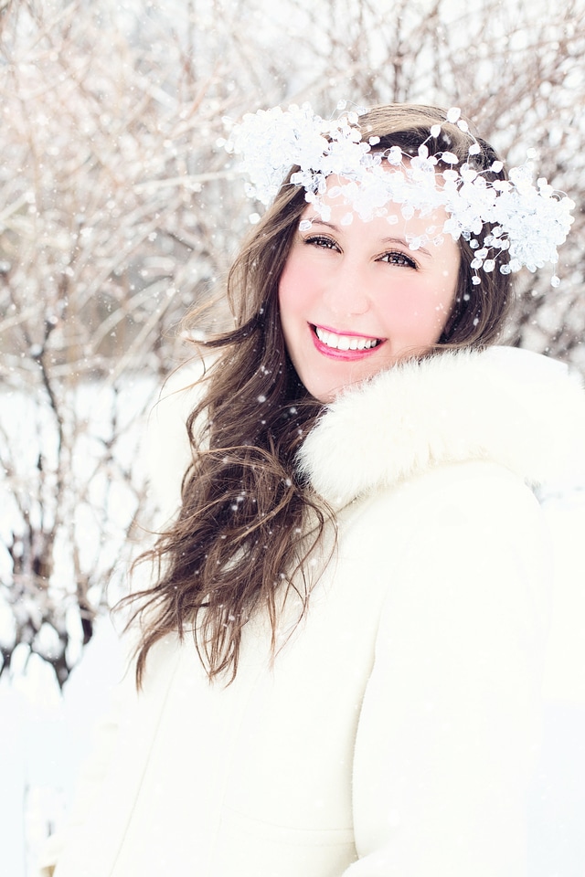 Portrait snowflakes smiling