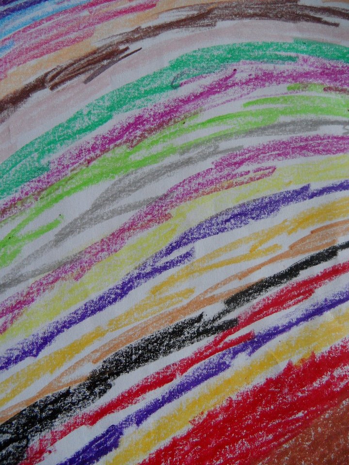 Stripes children drawing rainbow photo