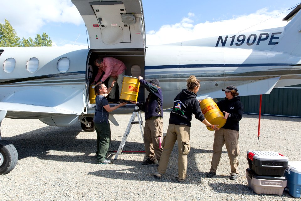 Loading plane with supplies