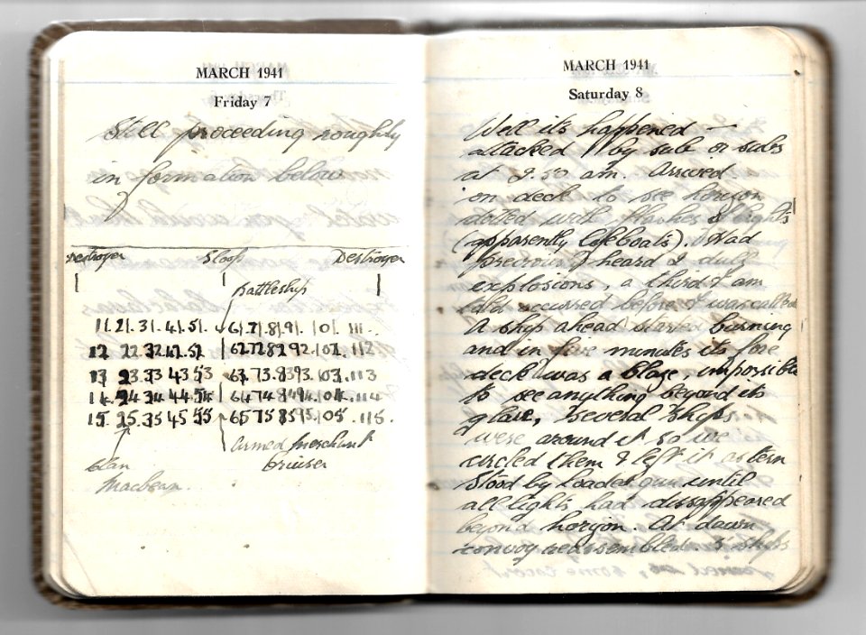 WW2 DIARY Horace Read - Clan Macbean U Boat attack on Convoy 1941 b