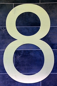 8 house number blue photo