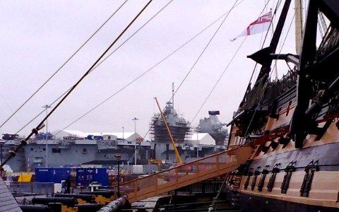 STARBOARD 49962037198 b98197b19b o ------ HMS Victory , Queen Elizabeth II Aircraft Carrier ( RO8 ) , HMNB Portsmouth , UK